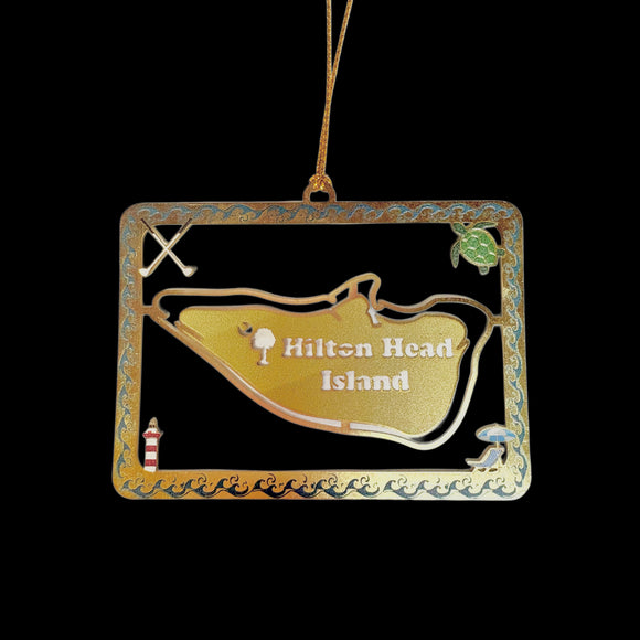 Exclusive Shape of Hilton Head Island Metal Ornament
