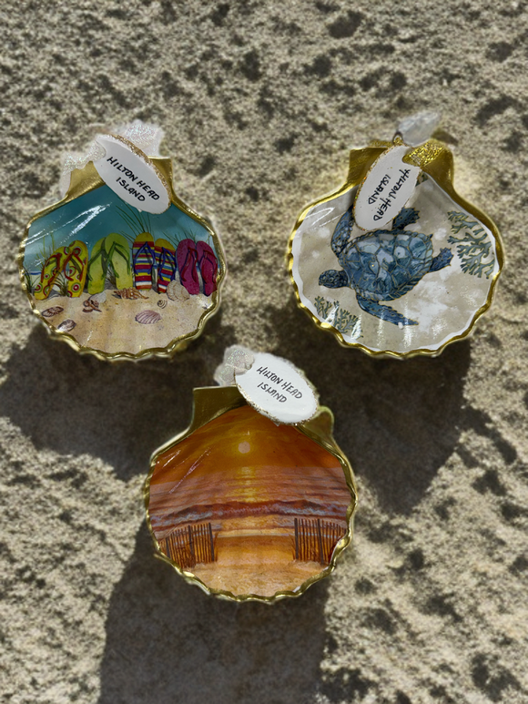 Hilton Head Faux Scallop Shell Ornament