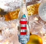 Hilton Head Hand Painted Oyster Shell Ornament with Lighthouse