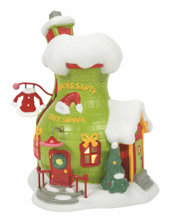 Department 56 Grinch's Santy Suit Shoppe House
