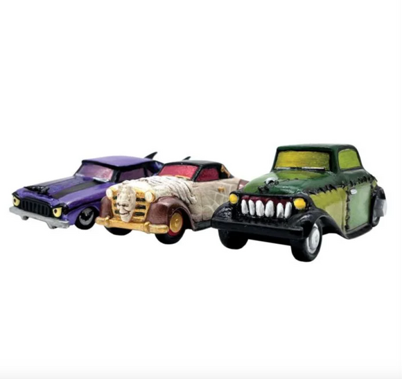 Department 65 Snow Village Creepy Cars Set of 3 Accessories NEW of 2025