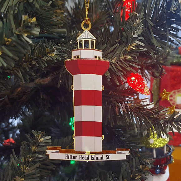 Exclusive Harbour Town Lighthouse Metal Hilton Head Ornament