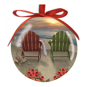 Hilton Head Ornament Adirondack Chairs Sunset
