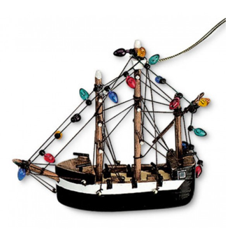 Wood Pirate Ship Hilton Head Ornament