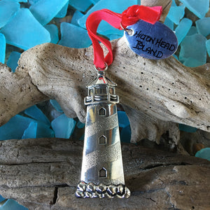 Cast Metal Lighthouse Ornament
