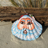 Hand-painted Santa Shell Ornament