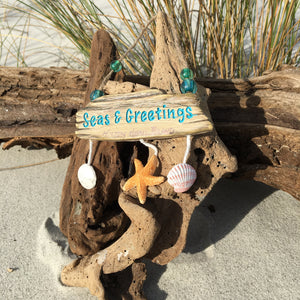 Faux Driftwood With Shells "Seas & Greetings"
