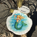 Hilton Head Sandollar Ornament with Boat