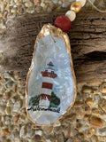 Hand Crafted Oyster ShellLighthouse Ornament