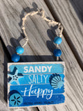 Hilton Head Sandy Salty Happy Sign Ornament