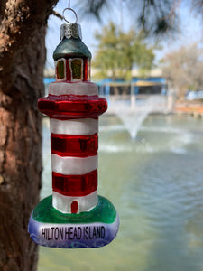 Hilton Head Glass Light House Ornament