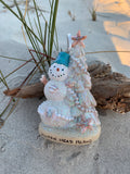 Hilton Head Beachy Snowman / Driftwood Tree Ornament