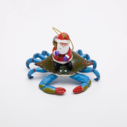 Hilton Head Island Blue Crab with Santa Ornament