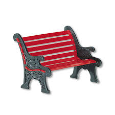 Department 56 Accessory Red Wrought Iron Park Bench