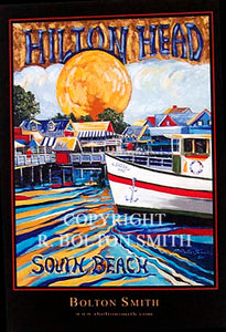"Hilton Head South Beach Marina" by Bolton Smith Art Prints