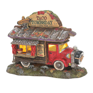 Department 56 Snow Village Halloween Taco Tombsday Taco Truck